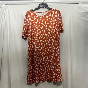 Southern Stitch Orange and White Mini Dress